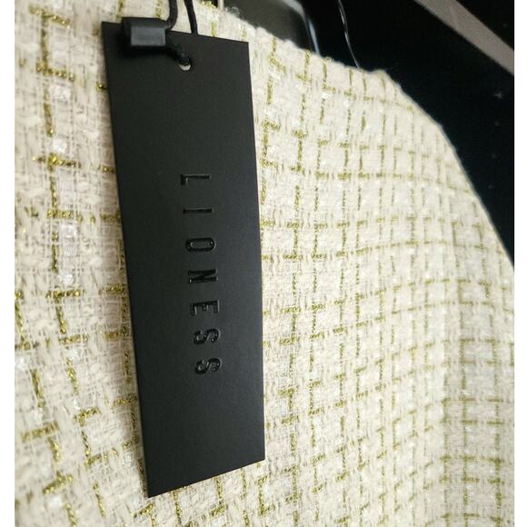 LIONESS Tweed Blazer Ivory Metallic Academia Elle | NWT $109 - Picture 10 of 10